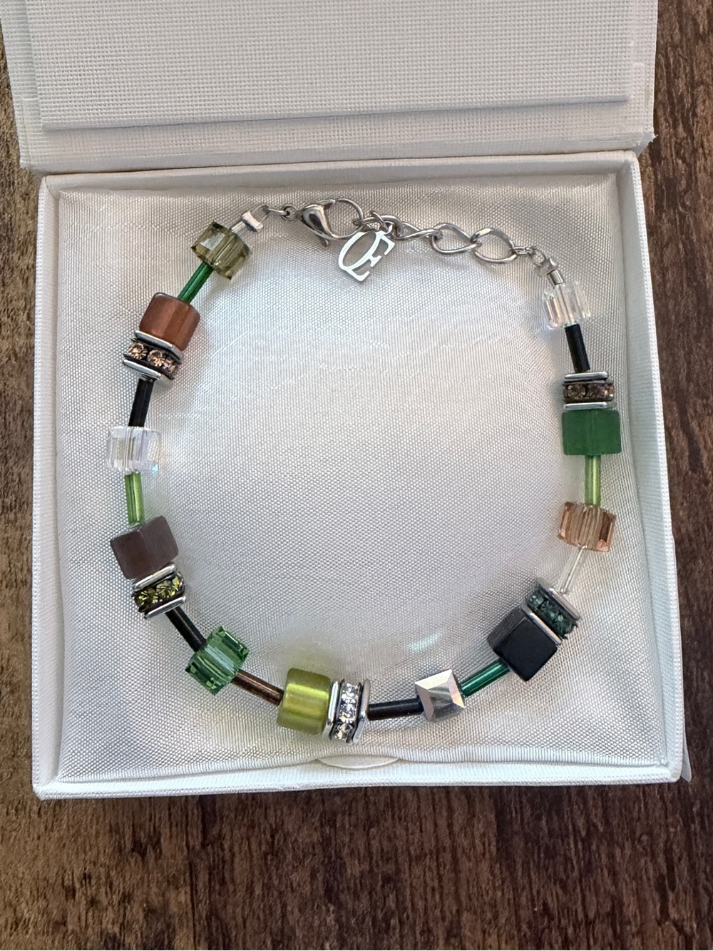Contemporary Green Multi-Bead Bracelet by Coeur de Lion
